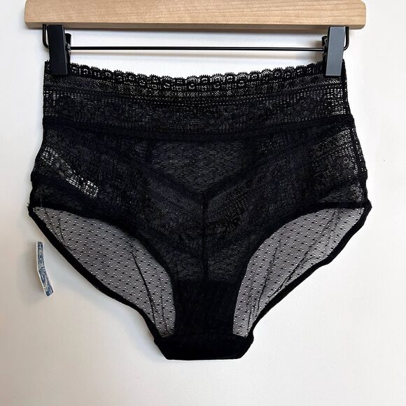 Free People High Waist Black Lace Briefs Undies - Picture 3 of 5